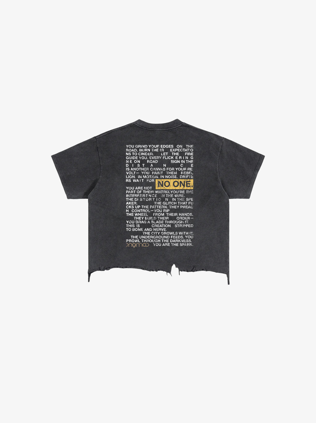 Prowl Vintage Wash Boxy Distressed Hem T-Shirt